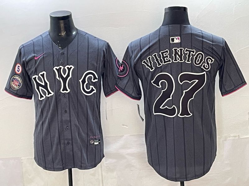 Men New York Mets #27 Vientos Black City Edition Game 2026 Nike MLB Jersey style 02->new york mets->MLB Jersey